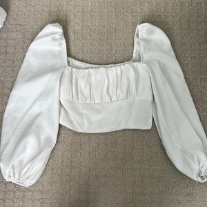 White puff long sleeve Princess Polly blouse